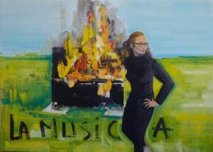 Sans titre (Annea 4. Who was the painter?), technique mixte sur carton, 100x140cm, 2016