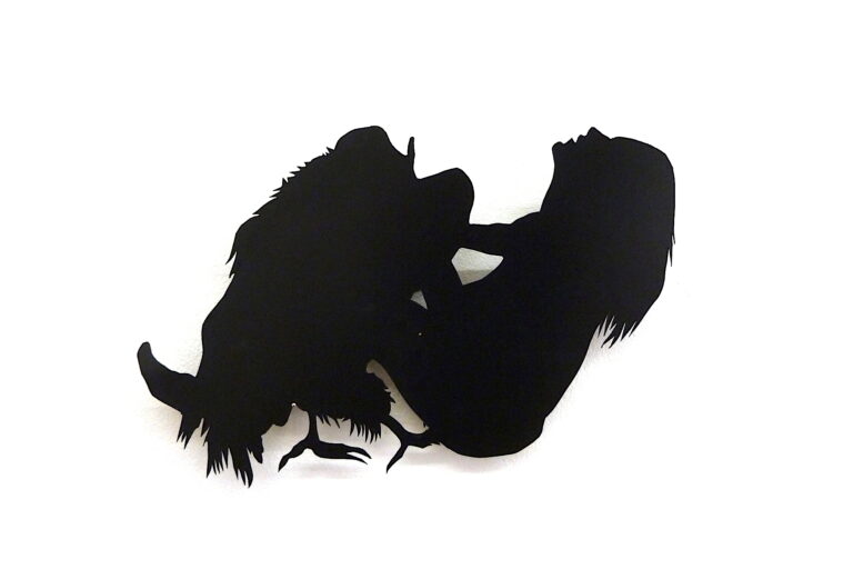 Peinture à l'encre de Chine sur papier, série Les ombres volantes de Sarah Venturi.